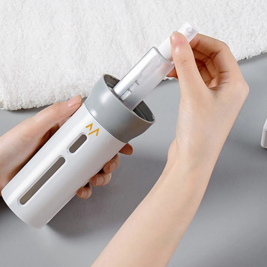 7MD 4 in 1 Travel Dispenser Bottles For Shampoo Lotion Gel Set, Leak-proof Travel Containers Bottles for Toiletries Body Wash Liquid Cream