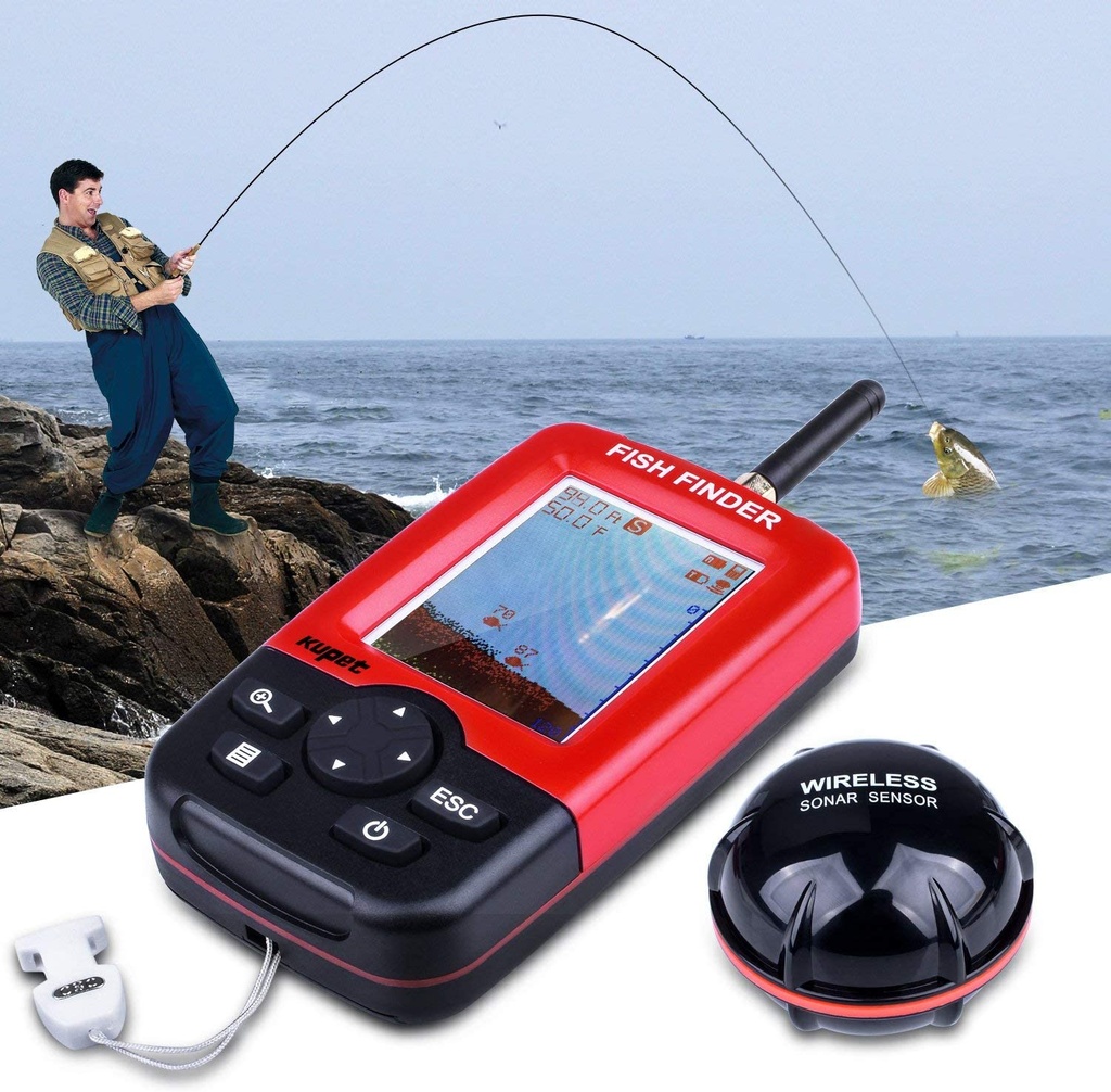 XJ-01 Wireless Sonar Sensor Colorful Dot Matrix LCD Display Fish Finder Fish Finder