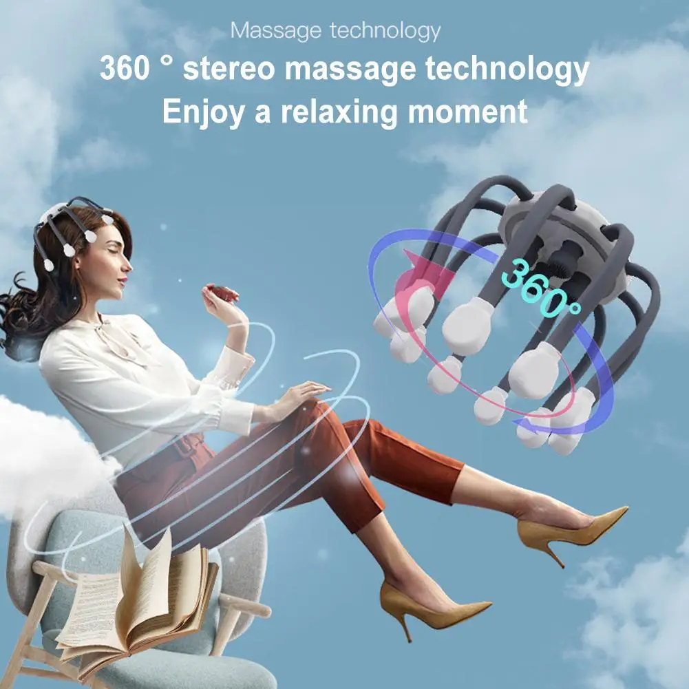 7MD 360 Degree Electric Head Massager With Vibration Massage & Red Light Therapy