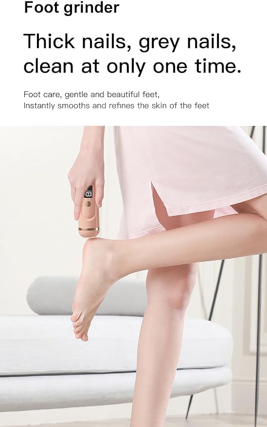 7MD Portable Cordless Electric Foot Callus Remover With 2 Speed Adjustment & Rechargeable Battery Model:7MD-FG01