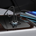 7MD Car Charger With Built-in 20W Lightning Cable & 18W USB Port For Simultaneous Quick Charging (7MD-Q03)