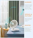 7MD 2 IN 1 Table and Wall Fan, USB Rechargeable Electric Desk Fan Oscillating Desktop Quiet Fan with 4 Speeds and LED Night Light
