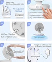 7MD 2 IN 1 Table and Wall Fan, USB Rechargeable Electric Desk Fan Oscillating Desktop Quiet Fan with 4 Speeds and LED Night Light