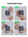 UGREEN Nexode 3-Port PD GaN Fast Charger 2xUSB-C 1xUSB-A With US/UK/EU Plug for Travel Model: CD296