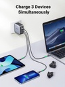 UGREEN Nexode 3-Port PD GaN Fast Charger 2xUSB-C 1xUSB-A With US/UK/EU Plug for Travel Model: CD296