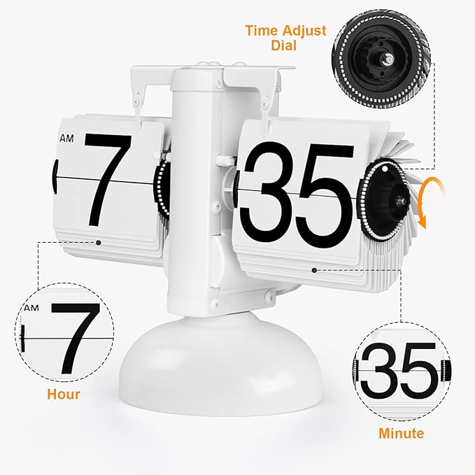 Automatic Flip Digital Desk Clock 24 Hours Table Stainless Steel Durable Home Bedroom Decor, Fancy Flip Clock (Battery Not included)