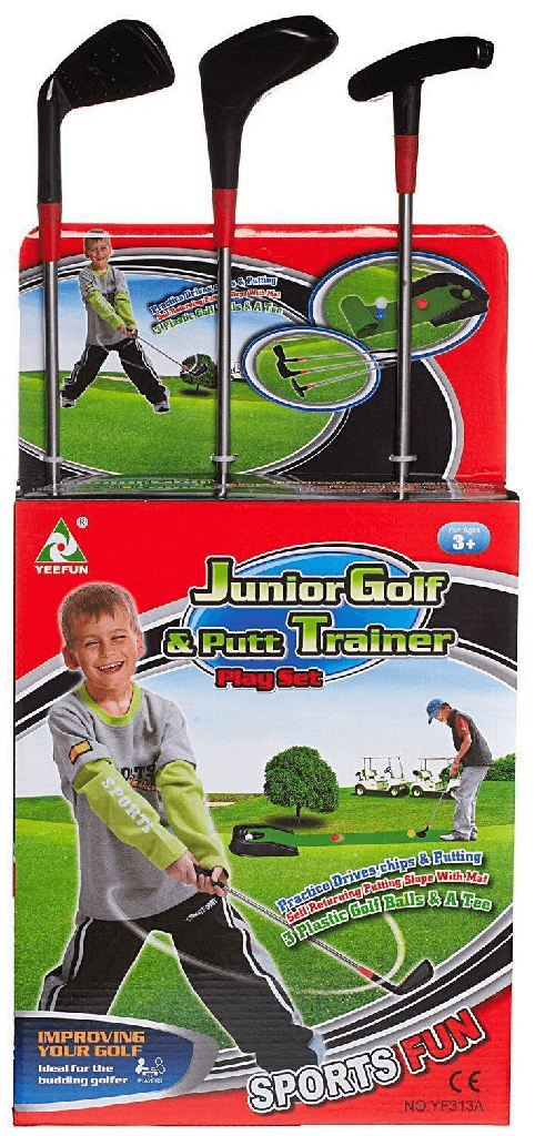 Kids Golf Set With 3 Clubs, 3 Balls, Mat, Stand With Hole (YF313A)