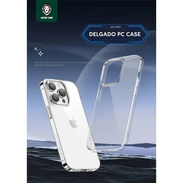 Green Lion Delgado Transparent PC Case For IPhone 14 Pro | GNDPC14PCL |
