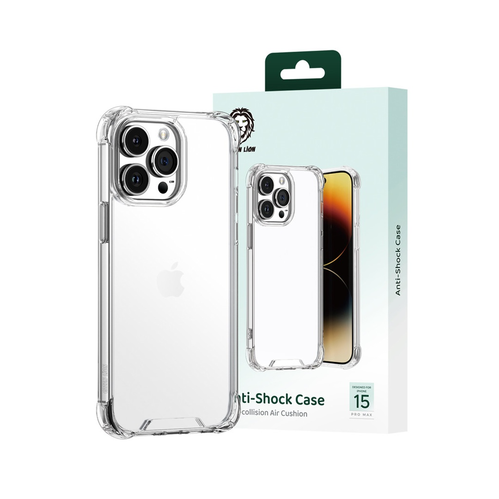 Green Lion Transparent Anti-Shock Case for iPhone 15 Pro | GNASC15PCL |