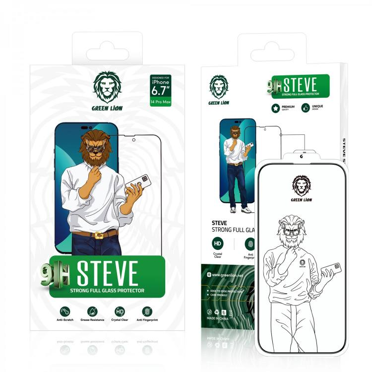 Green Lion 9H Steve Glass Strong Full Screen Protector For iPhone 14 Pro | GN9HSGL14P |