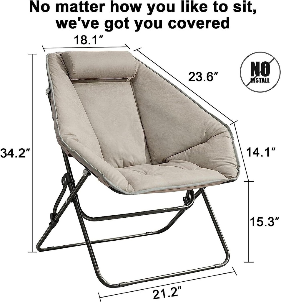 SUN GLOBAL Hexagon Foldable Chairs From Comfortable Leather & Stainless Steel Base For Comfortable Sitting (AC751D)