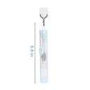 7MD Travel Toothbrush with a Builtin Case for Toothpaste, Folding Handle, Soft Bristle, Blue Color