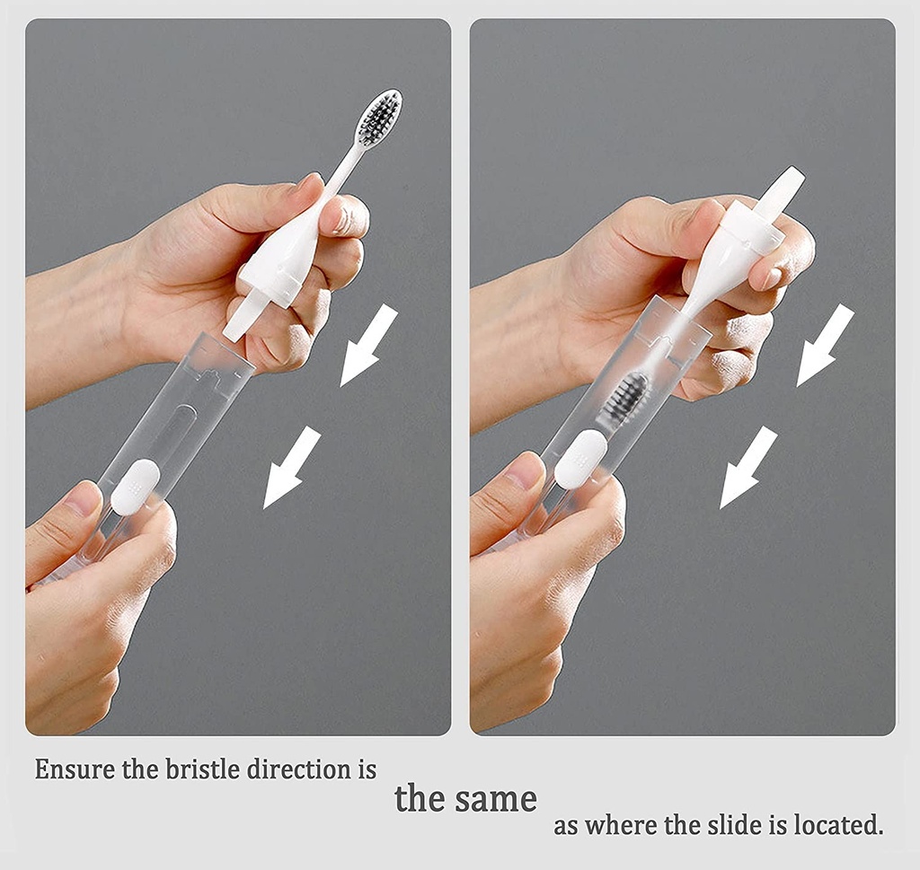7MD Travel Toothbrush with a Builtin Case for Toothpaste, Folding Handle, Soft Bristle, Blue Color