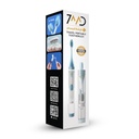 7MD Travel Toothbrush with a Builtin Case for Toothpaste, Folding Handle, Soft Bristle, Blue Color