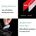 7MD Transparent Double Sided Adhesive Tape, Washable & Reusable