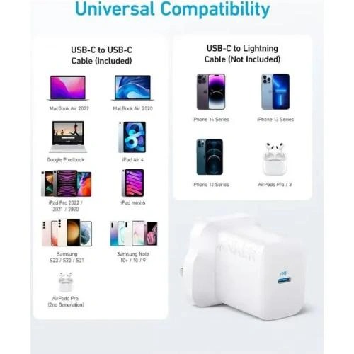 Anker 312 Wall Charger Anker 312 Wall Charger With USB-C Port For Fast 30W Charging | A2640k21 |