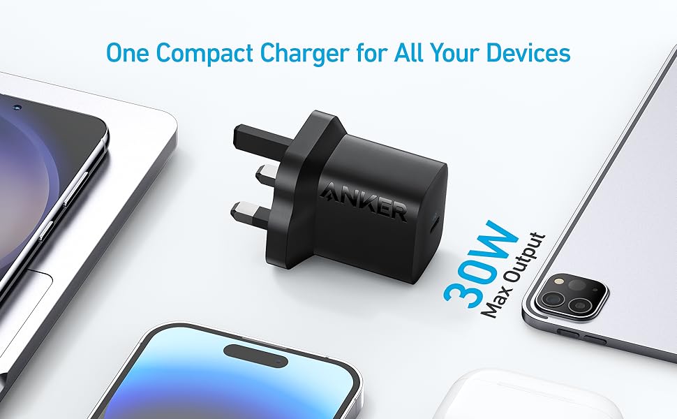 Anker 312 Wall Charger Anker 312 Wall Charger With USB-C Port For Fast 30W Charging | A2640k21 |