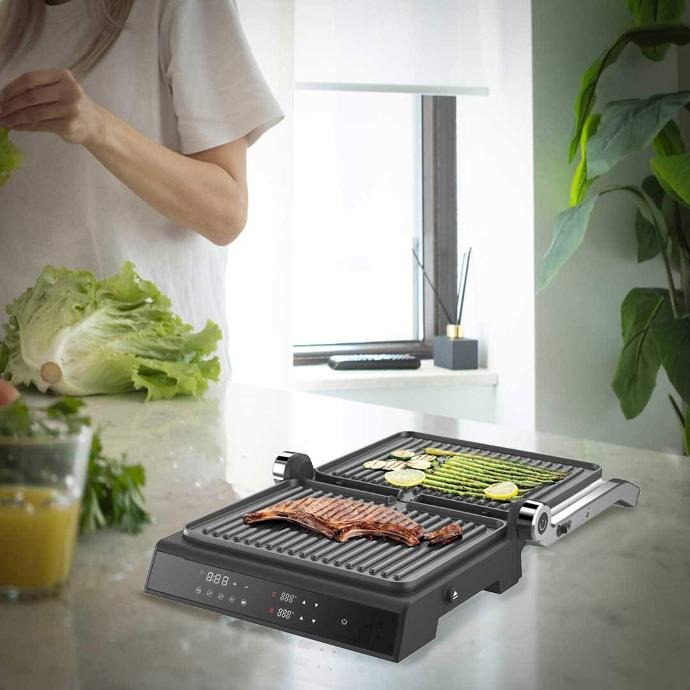 Porodo LifeStyle Glasstop Digital Grill with Removable Grill Plate - Black | PD-LSDGGR-BK |