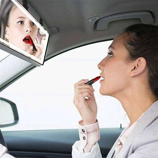 7MD Car Visor LED Vanity Mirror, Rechargeable Car Makeup Mirror with LED Lights