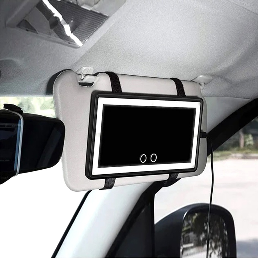 7MD Car Visor LED Vanity Mirror, Rechargeable Car Makeup Mirror with LED Lights
