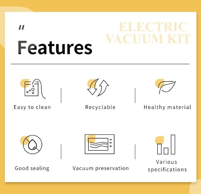 Zolele Electric Vacuum Kit Multi-Functional Portable Handheld Vacuum Sealing Machine with 20pcs Vacuum Sealer Bags For Food Preservation (EV01)