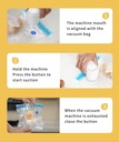 Zolele Electric Vacuum Kit Multi-Functional Portable Handheld Vacuum Sealing Machine with 20pcs Vacuum Sealer Bags For Food Preservation (EV01)