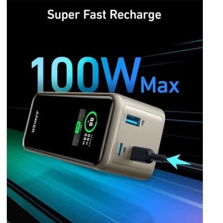 Anker Prime 20,000mAh Power Bank (200W) Multi Device Fast Charging Smart Display (A13360B1/A1336011)