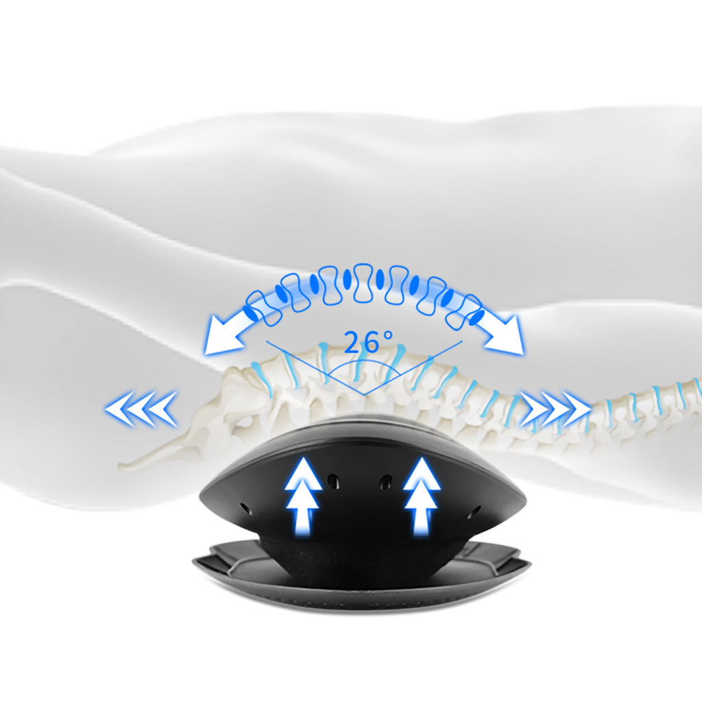 Smart Lumbar Massager With Air Pressure Traction, Heating Therapy, Vibration & Remote Control