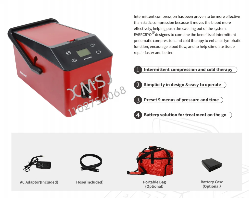 7MD Pulse Ice Cold Compression Massage Device Physical Therapy System For (Knee, Ankle & Full Leg-M) Model: KRP/MYY-M