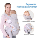 TIANCAIYIDING Infant Baby Wrap Carrier Backpack with Stool- All Positions Hip Seat Ergonomic Newborn to Toddlers