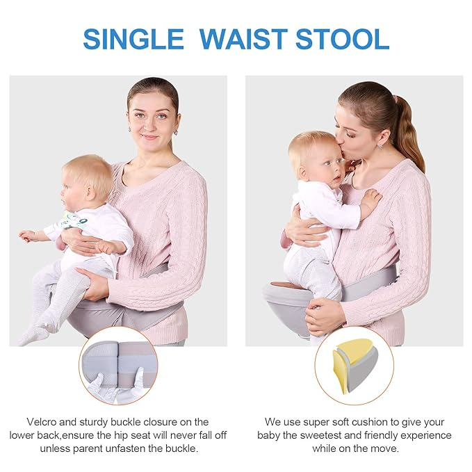 TIANCAIYIDING Infant Baby Wrap Carrier Backpack with Stool- All Positions Hip Seat Ergonomic Newborn to Toddlers