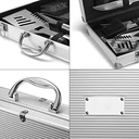 2 in 1 Stainless Steel BBQ Tools Set with Aluminum Case + Suitcase Folding Carbon Oven BBQ Grill (LX26+TXZ-WK310096-1)