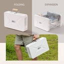 2 in 1 Stainless Steel BBQ Tools Set with Aluminum Case + Suitcase Folding Carbon Oven BBQ Grill (LX26+TXZ-WK310096-1)