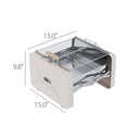 2 in 1 Stainless Steel BBQ Tools Set with Aluminum Case + Suitcase Folding Carbon Oven BBQ Grill (LX26+TXZ-WK310096-1)