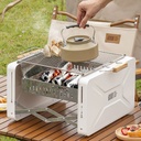 2 in 1 Stainless Steel BBQ Tools Set with Aluminum Case + Suitcase Folding Carbon Oven BBQ Grill (LX26+TXZ-WK310096-1)