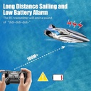 Fire Breathing Dragon 2.4GHZ Remote control Racing Boat Double Motor Drive High-speed Racing RC Boat 30KM/H Sealed Waterproof Intelligent Alarm LED Night Light 14+AGES (4D-S1)