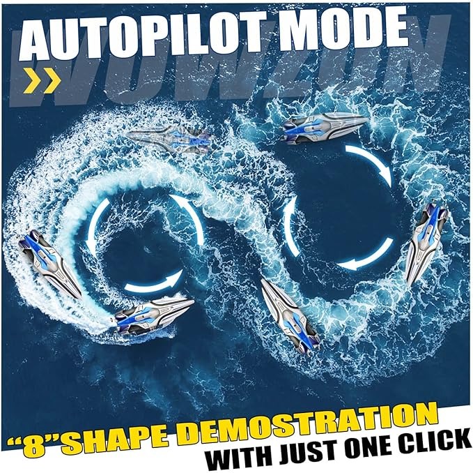 Fire Breathing Dragon 2.4GHZ Remote control Racing Boat Double Motor Drive High-speed Racing RC Boat 30KM/H Sealed Waterproof Intelligent Alarm LED Night Light 14+AGES (4D-S1)