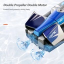 Fire Breathing Dragon 2.4GHZ Remote control Racing Boat Double Motor Drive High-speed Racing RC Boat 30KM/H Sealed Waterproof Intelligent Alarm LED Night Light 14+AGES (4D-S1)