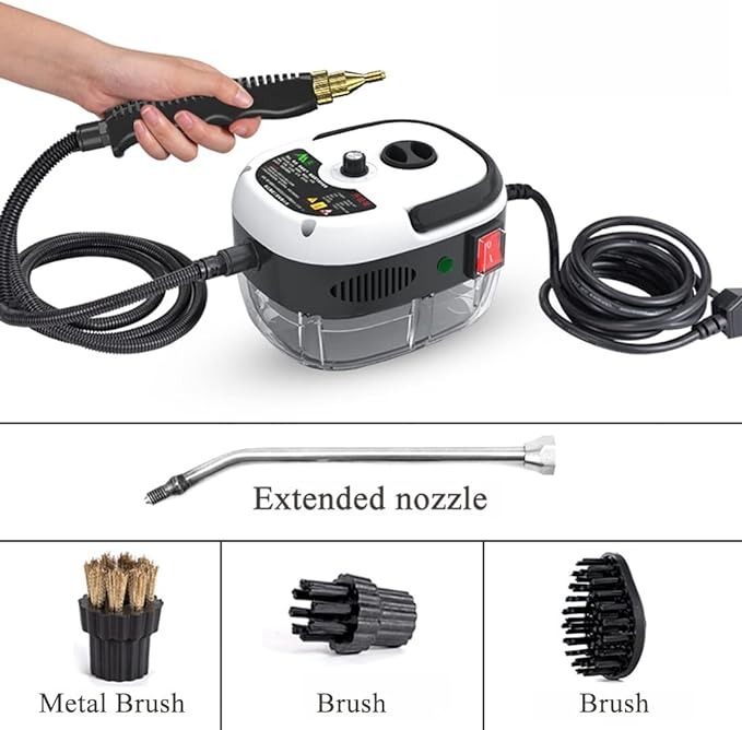 Handheld Steam Cleaner, High Pressure Steam Cleaner, 2500W Handheld High Temp Steam Cleaner, Portable Steam Cleaner for Home Use, White (AH-SL-001)