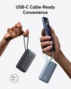 Anker Nano Power Bank 10,000mAh, Intelligent Display (30W, Built-In USB-C Cable) | A1259H11-BK / A1259H31-BL |