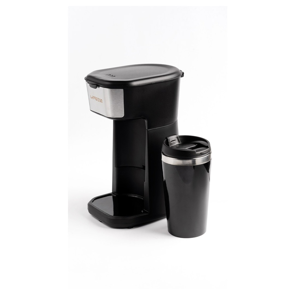 LePresso Coffee Maker with Travelling Mug 450W - Black | LPCMTMBK |