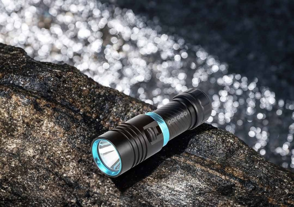 Porodo 1200 Lumens Waterproof Flashlight | PD-CRLDFLCS-BK |