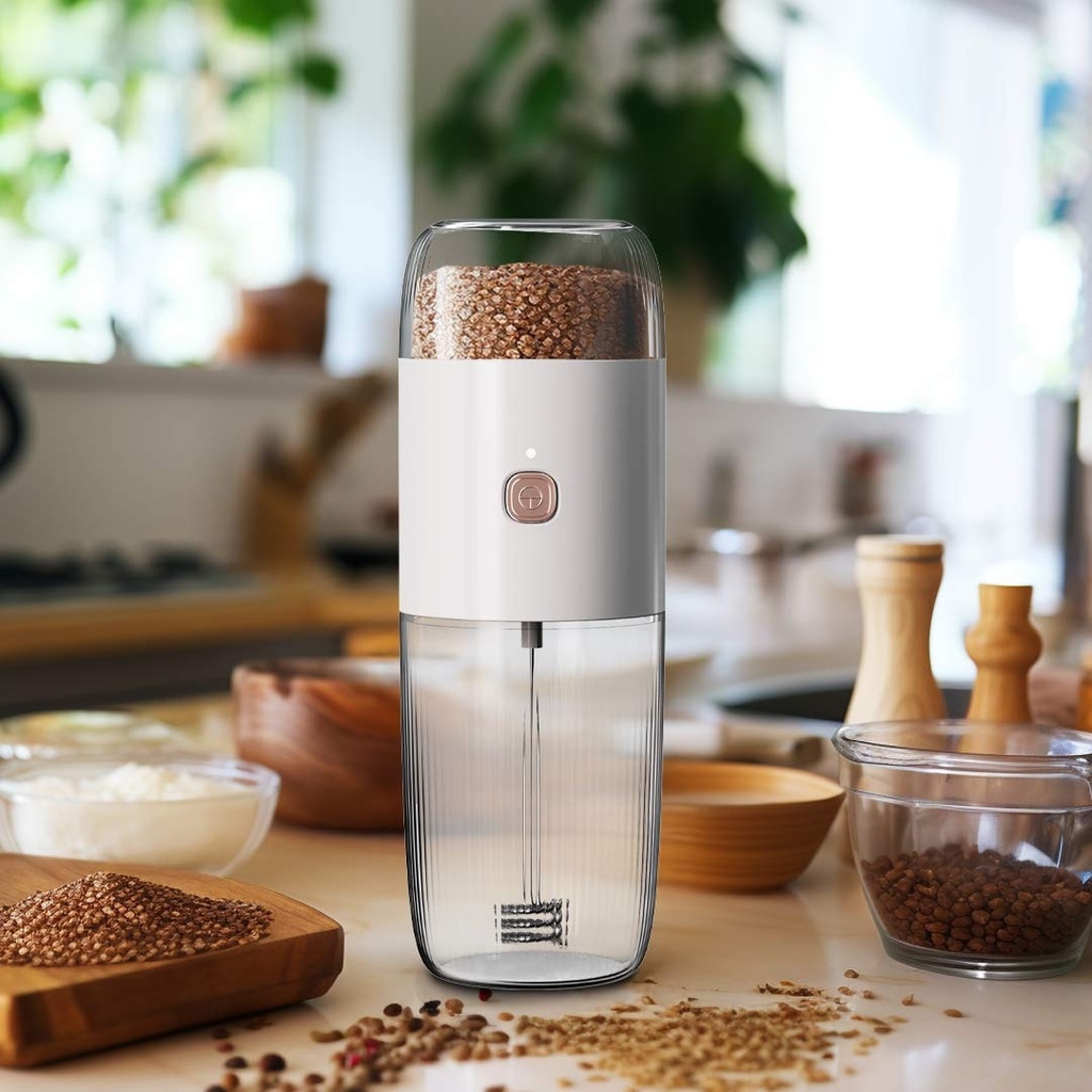 LePresso 2 in 1 Coffee Grinder and Milk Frothing LPMFGRWH