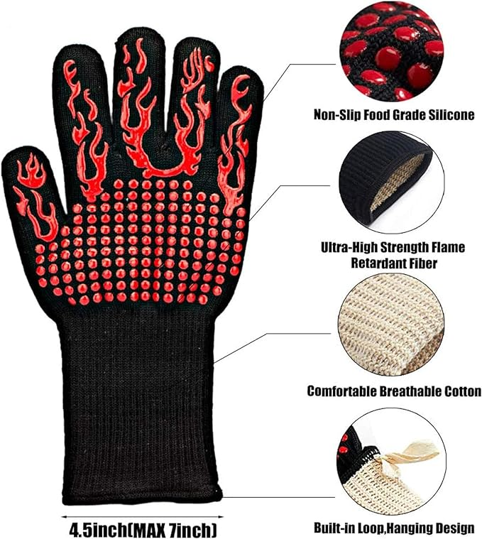 Multi-Functional Heat Resistant Glove For BBQ, Oven, Cooking