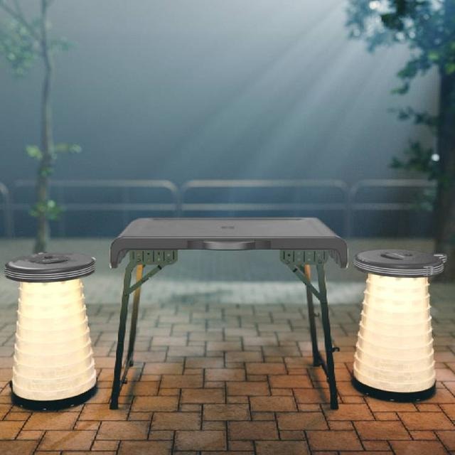 Porodo Portable Outdoor Table Set (Table + 2 Stools) | PD-CFDLDSTS- GY |