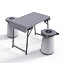 Porodo Portable Outdoor Table Set (Table + 2 Stools) | PD-CFDLDSTS- GY |