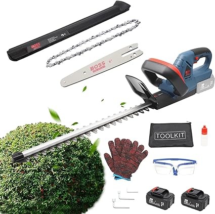 BOSS Cordless Hedge Trimmer Brushless, Electric Shrub Cutter, Grass Trimming with Rechargeable Battery & Charger for Effortless Use | BS123JB267-3 |