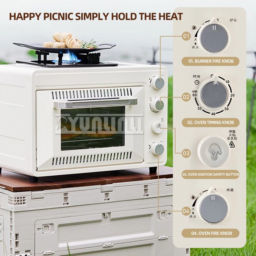 Multi-Functional Portable Camping Gas Oven & Stove, Grill, Baking, Cooking, Frying Model: FD998