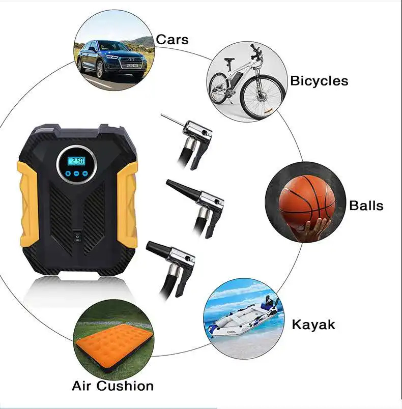 7MD Digital Display Car Tire Inflator, Air Compressor With LED Flashlight 12 Months Warranty