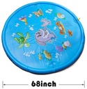 Splash and Sprinkler Water Pad Inflatable Outdoor Water Spray Mat 170cm 68in